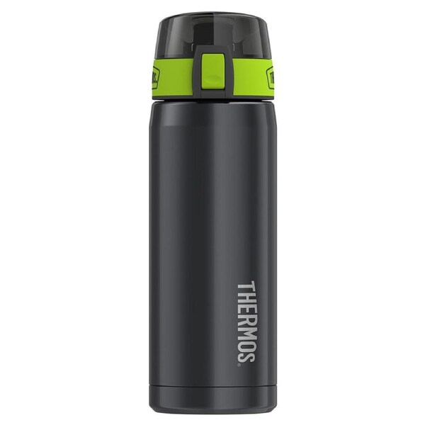 Thermos Vacuum Insulated Durable Hydration Bottle Smoke/Lime Green Accents 530ml