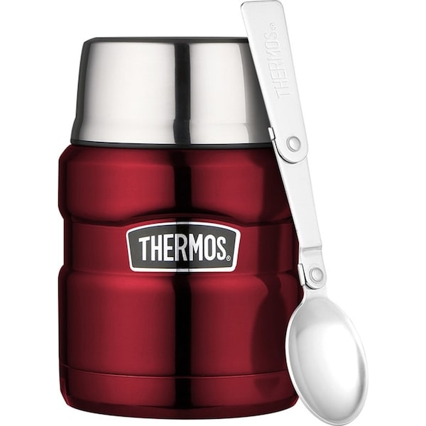 Thermos Stainless King Vacuum Insulated Stainless Steel Durable Jar Red 470ml