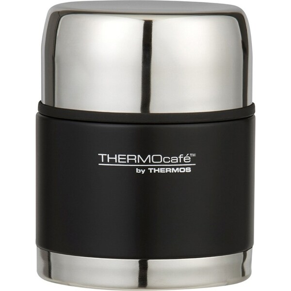 THERMOcafe Vacuum Insulated Stainless Steel Durable Food Jar Matte Black 500ml
