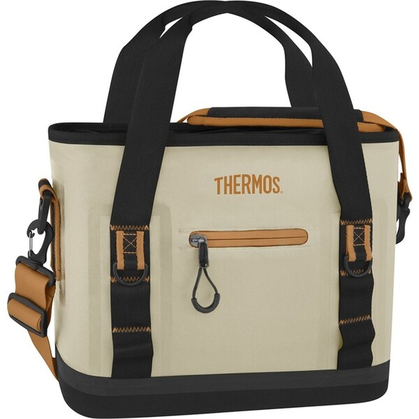 Thermos Trailsman Insulating 12 Can Portable On The Go Cooler Cream w/Strap