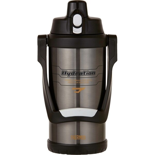 Thermos Vacuum Insulated Durable Hydration Bottle with Carry Handle Grey 2L