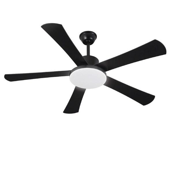 Krear 52" Ceiling Fan With Light 5 Wooden Blades Fans Remote Control 6 Speed For Living Room