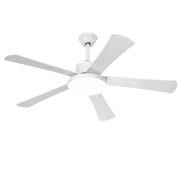 Krear 52" Ceiling Fan With Light 5 Wooden Blades Fans Remote Control DC Motor For Living Room