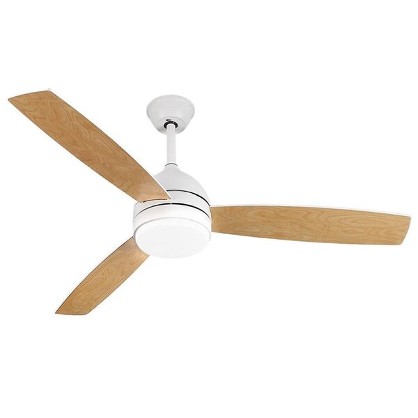 Krear 52" Ceiling Fan With Light DC Motor 6 Speed Wooden Blades Remote Control For Living Room