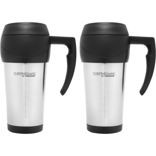 2PK THERMOcafe Stainless Steel Outer Foam Insulated Portable Travel Mug 450ml