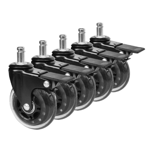 5 pcs Office Chair Casters 360 Rotatable Replacement Wheels with Locks