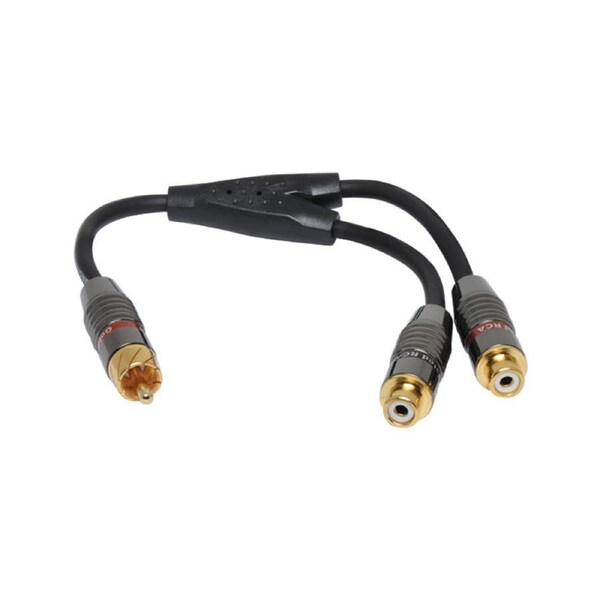 0.2m Male RCA To 2 RCA Female Cable