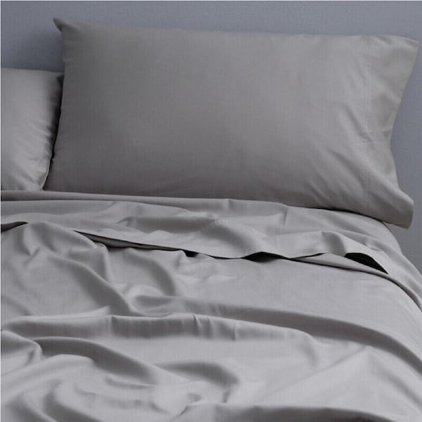 Canningvale Alessia Bamboo Cotton King Sheet Set - Perla Grey