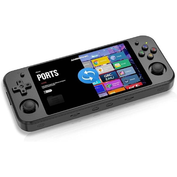 Daxceirry RG552 Handheld Android System Game Console High Speed EMMC 5.1 and 16G Linux System Built-In 6400 Mah Battery with 5.36In Touch Screen Maximum Load 5A Charging Cable 1.5 Hours Full (Black)