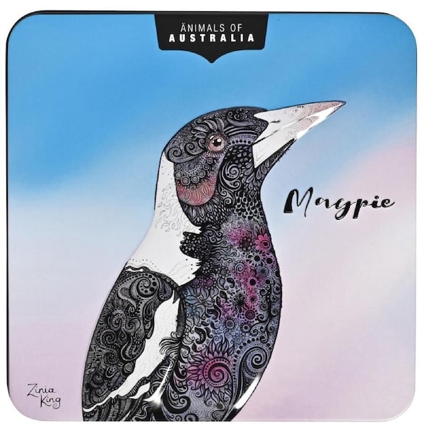 Banksia Red Animals of Australia Magpie Tin - Lemon Mrytle Butter Finger Biscuits 150g