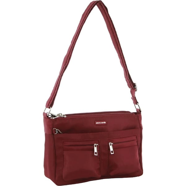 Pierre Cardin Anti-Theft Cross Body Bag Slash Proof RFID Blocking - Wine