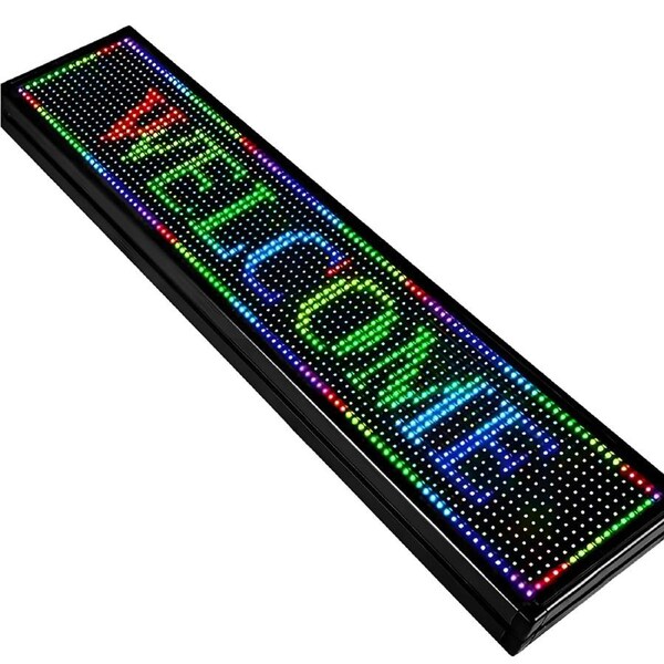 LED Scrolling Sign 40'' x 8'' Wi-Fi Connectivity 96x16 Pixels 7-Color Display, 44 Display Effects SMD Bright & Energy Efficient Waterproof IP44