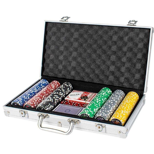 300pc Poker Chips W/Numbers Novelty Table Top Gambling Card Set Game 18 yrs