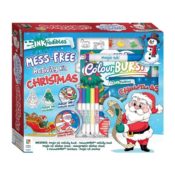 Inkredibles Christmas Mess Free Magic Ink Colouring Activity Book Kit Kids 8y+