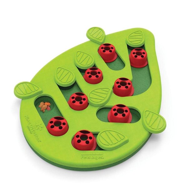 Puzzle & Play Treat Dispensing Cat Toy, Buggin Out (Green)
