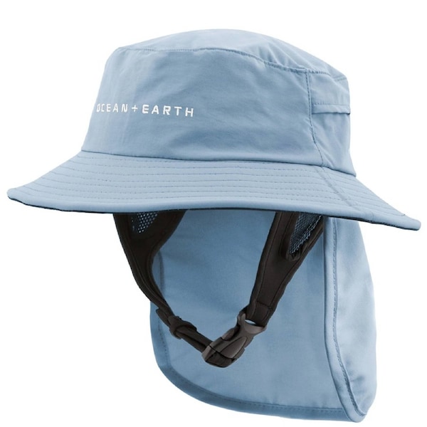 Ocean & Earth Bingin Youth 56cm Soft Peak Surf Hat with Chin Strap (Blue)