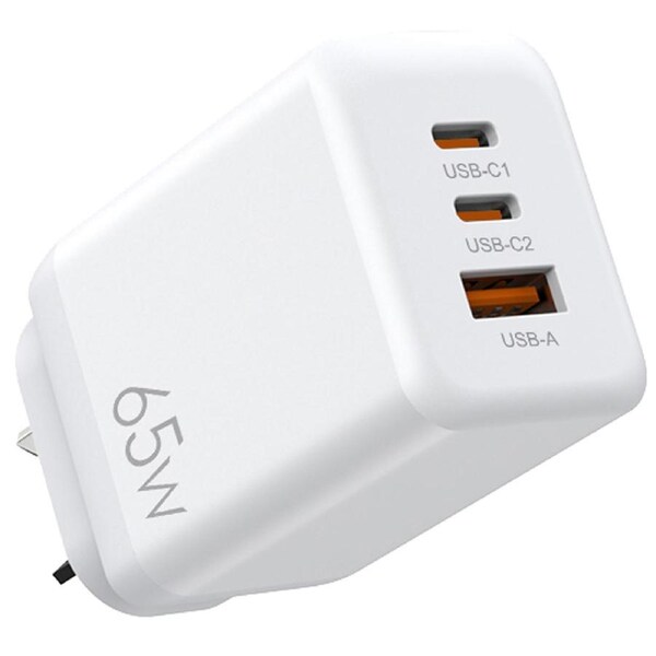 TODO 65W GaN USB Type C Charger Adaptor 3 Port Universal Charging Station 3.25A