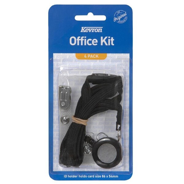 Kevron ID Holder Office Kit 4 Piece Set Black 47043BLK