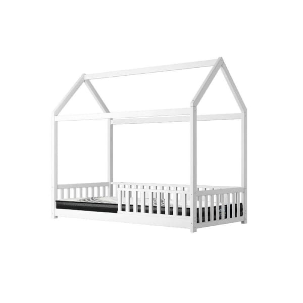 Lecce Kids Bed Frame With Single Mattress Set House Frame White