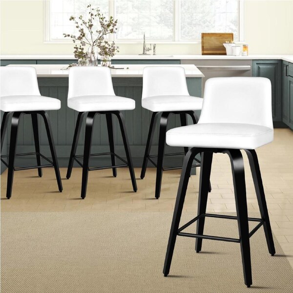 4x ALFORDSON Bar Stools Bailey Kitchen Wooden White Black