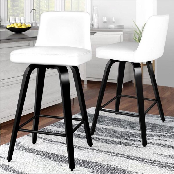 2x ALFORDSON Bar Stools Bailey Kitchen Wooden White Black