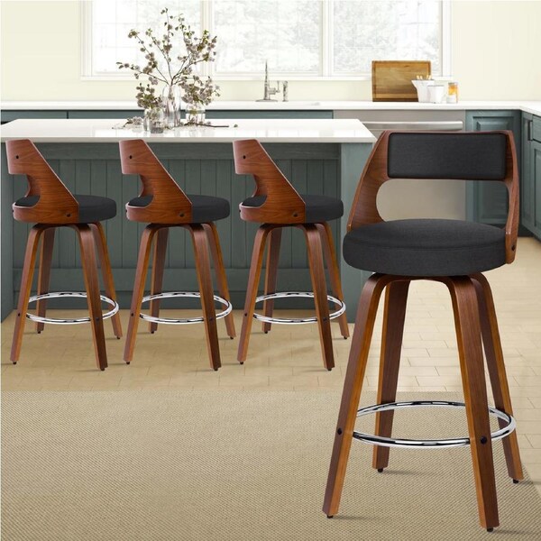 4x ALFORDSON Bar Stools Dining Chair Fabric Black