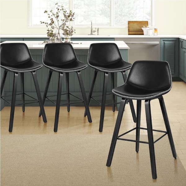 4x ALFORDSON Bar Stools Noah Dining Chair All Black