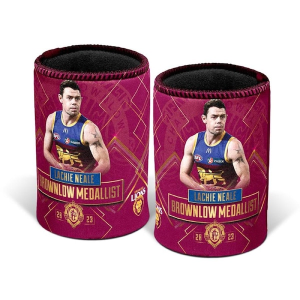 2023 Brisbane Lions AFL Lachie Neale Brownlow Medal Can Cooler Stubby Holder