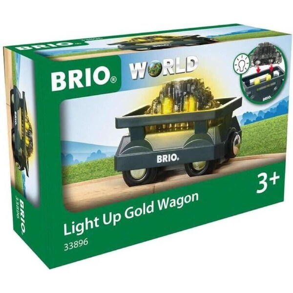 Brio World Light Up Gold Wagon 2pc 33896