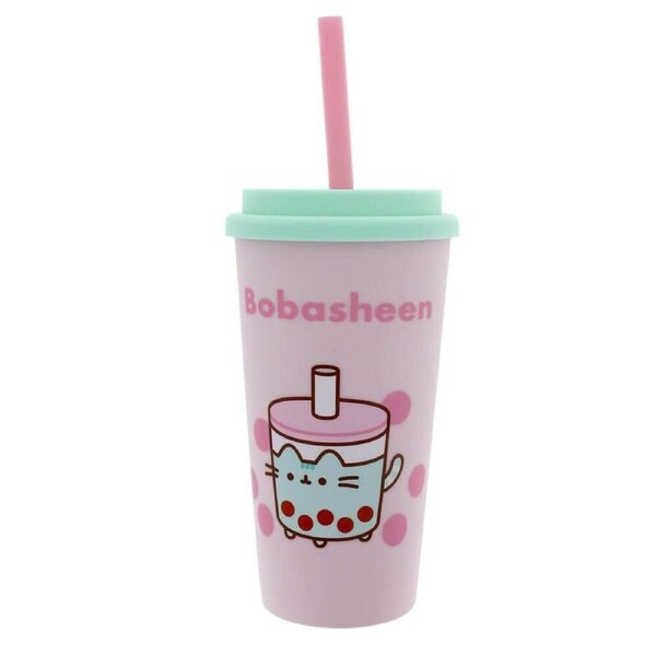 Pusheen The Cat Sips Beaker and Straw Bottle