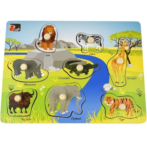 Koala Dream 2 In 1 Wild Animal Kids/Childrens Early Learning Peg Puzzle 18m+