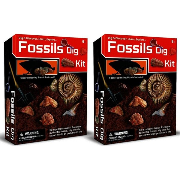 2PK Kaper Kidz Dig & Discover Fossils Dig Childrens Mining/Excavation Kit 6y+