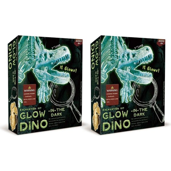 2PK Kaper Kidz Glow In The Dark Tyrannosaurus Kids/Childrens Excavation Kit 6y+
