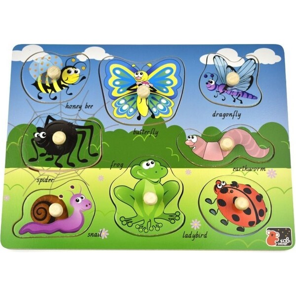 Koala Dream 2 In 1 Minibeasts Insect Childrens Early Learning Peg Puzzle 18m+