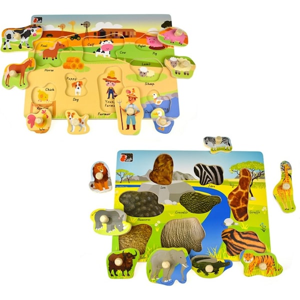 Koala Dream Aussie Wild And Farm Animal Early Learning Wooden Peg Puzzle 18m+