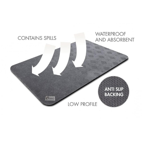 Anti Slip Absorbent Floor Mat - Classic - Grey