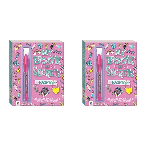 2x Hinkler Fashion My Book Of Secrets Creative Journal w/Invisible Ink Kids 7-14