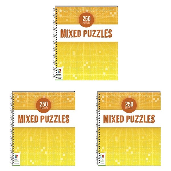 3x Kaleidoscope Solve It 250 Mixed Puzzle 288-Page Fun Game Activity Book