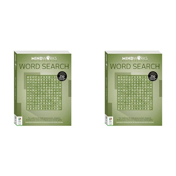 2x Hinkler Mindworks Brain Training Word Search Puzzle Teaser Game Activity Book