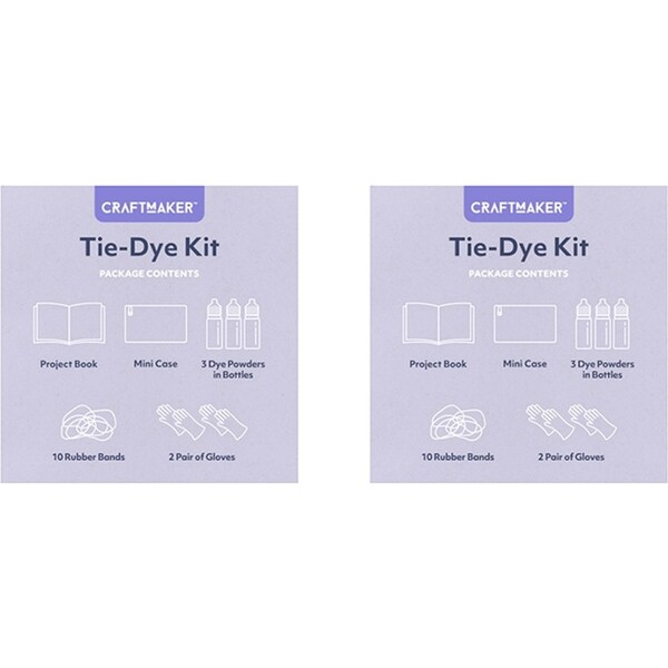 2x Craft Maker Tie Dye Kit Make Your Own Art Activity Project w/ 24-Page Book
