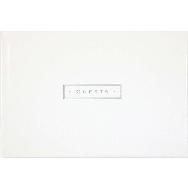 Peter Pauper Press Guest Book White Leather, Wedding, Birthday, Signature 305596