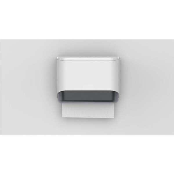 Dolphy Multifold ABS Paper Towel Dispenser - White, Lockable Wall Mount for M-Fold and Z-Fold Towels