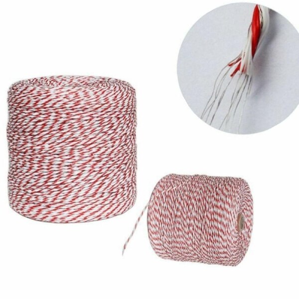 Electric Fence Poly Wire 2000 Metre Red White UV Stabilised High Conductivity
