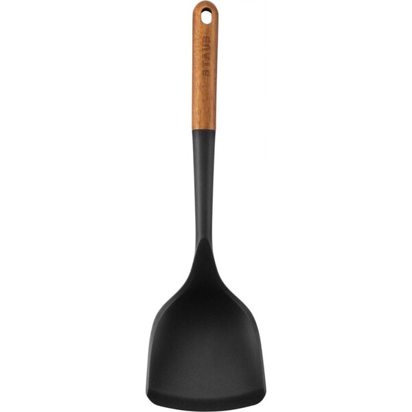 Staub 31cm Matte Silicone Turner w/ Wood Handle Kitchen Cooking Utensil Brown