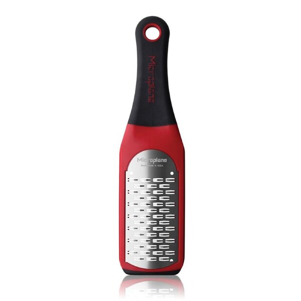 Microplane Artisan Medium Ribbon Grater Stainless Steel Lemon/Lime Zester Red