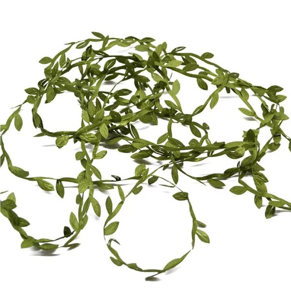 Leaf Ribbon x 10m Green Leaves Craft Trim Party Wedding Garland Decoration
