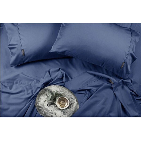 Sheraton Luxury Bamboo Cotton Sheet Set Deep Blue Double