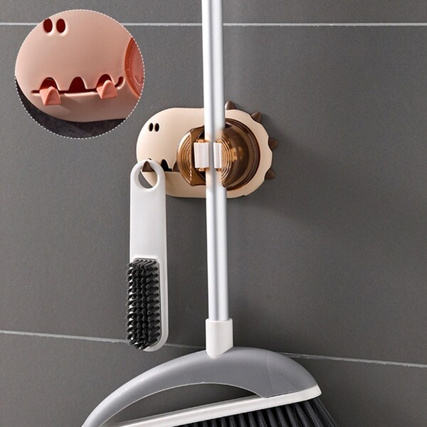 6Pcs Multifunctional Mop Rack Wall Mounted Mop Clip Hook Household Mop Holder