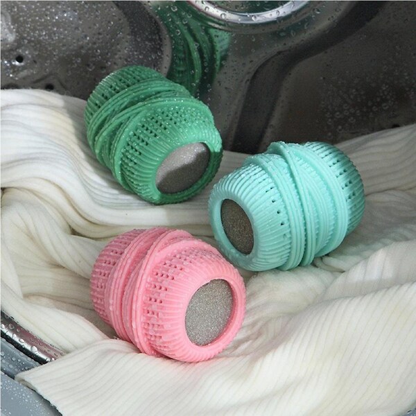 3Pcs Laundry Ball Reusable Liquid-Adding Avoid Winding Hair Remove Cleaning Ball