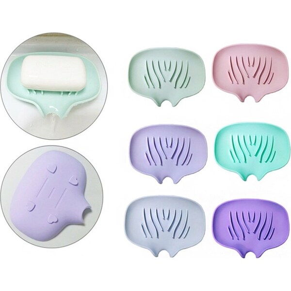 6Pcs Soap Dish Self Draining Soap Bar Holder Kitchen Sink Soap Dispenser